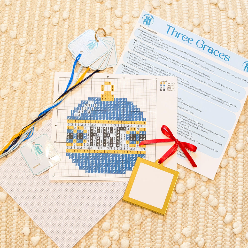Ornament Cross Stitch Kit (Ball) - Kappa Kappa Gamma