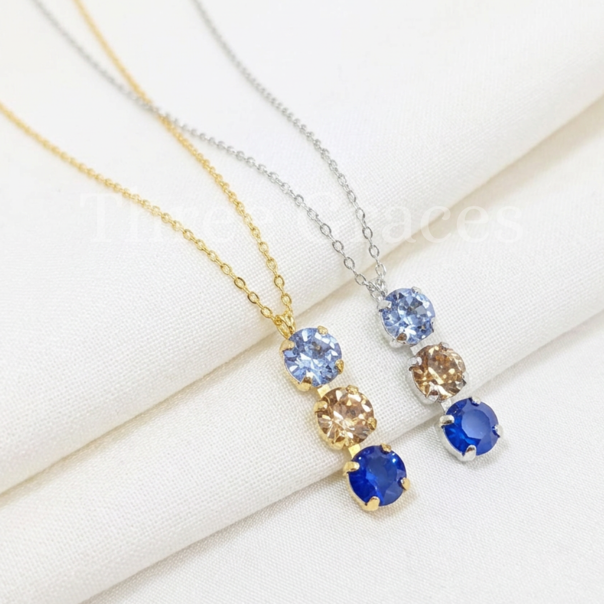 Crystal Trio Necklace - Kappa Kappa Gamma