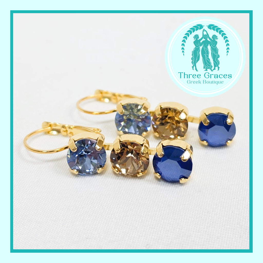 Crystal Trio Earrings - Kappa Kappa Gamma
