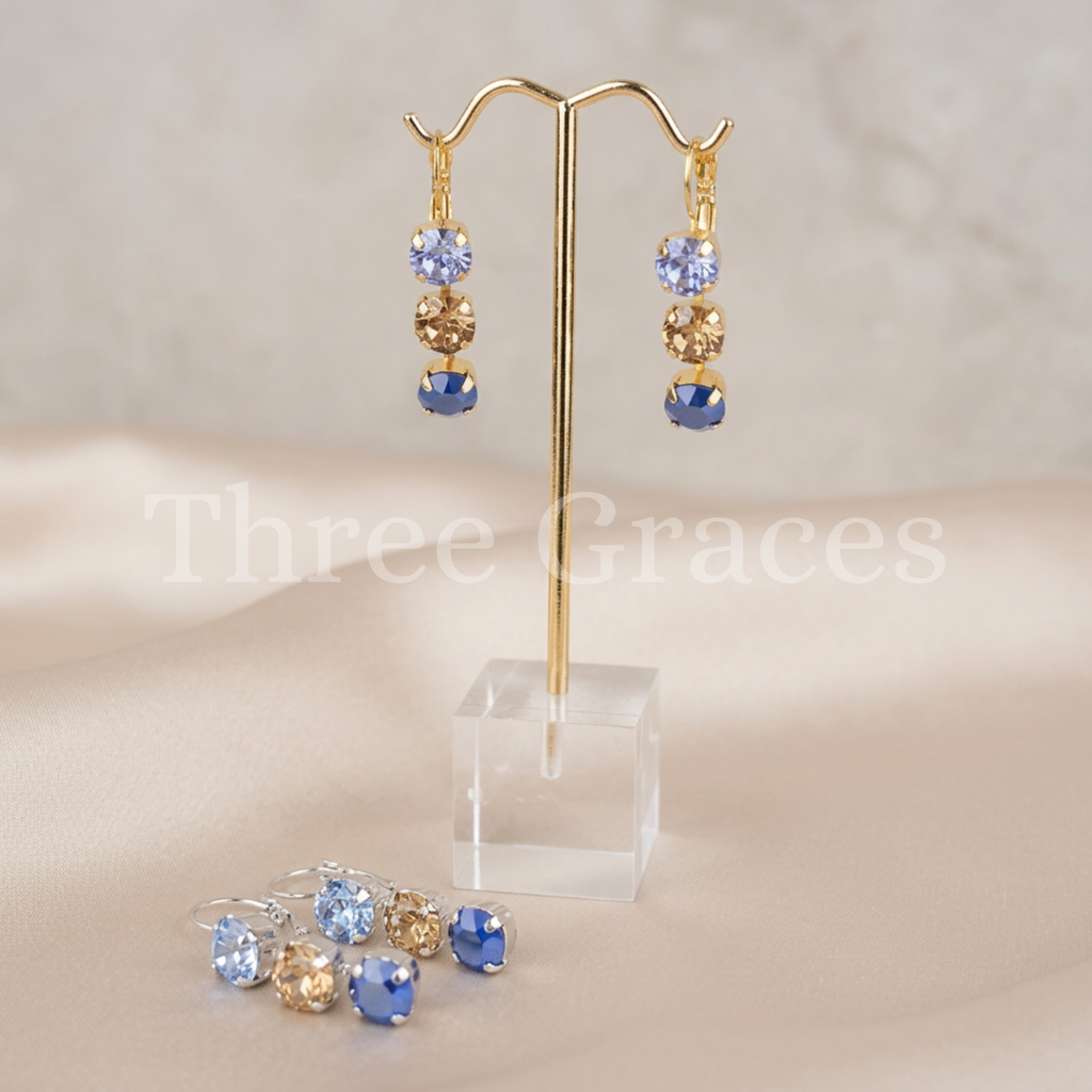 Crystal Trio Earrings - Kappa Kappa Gamma