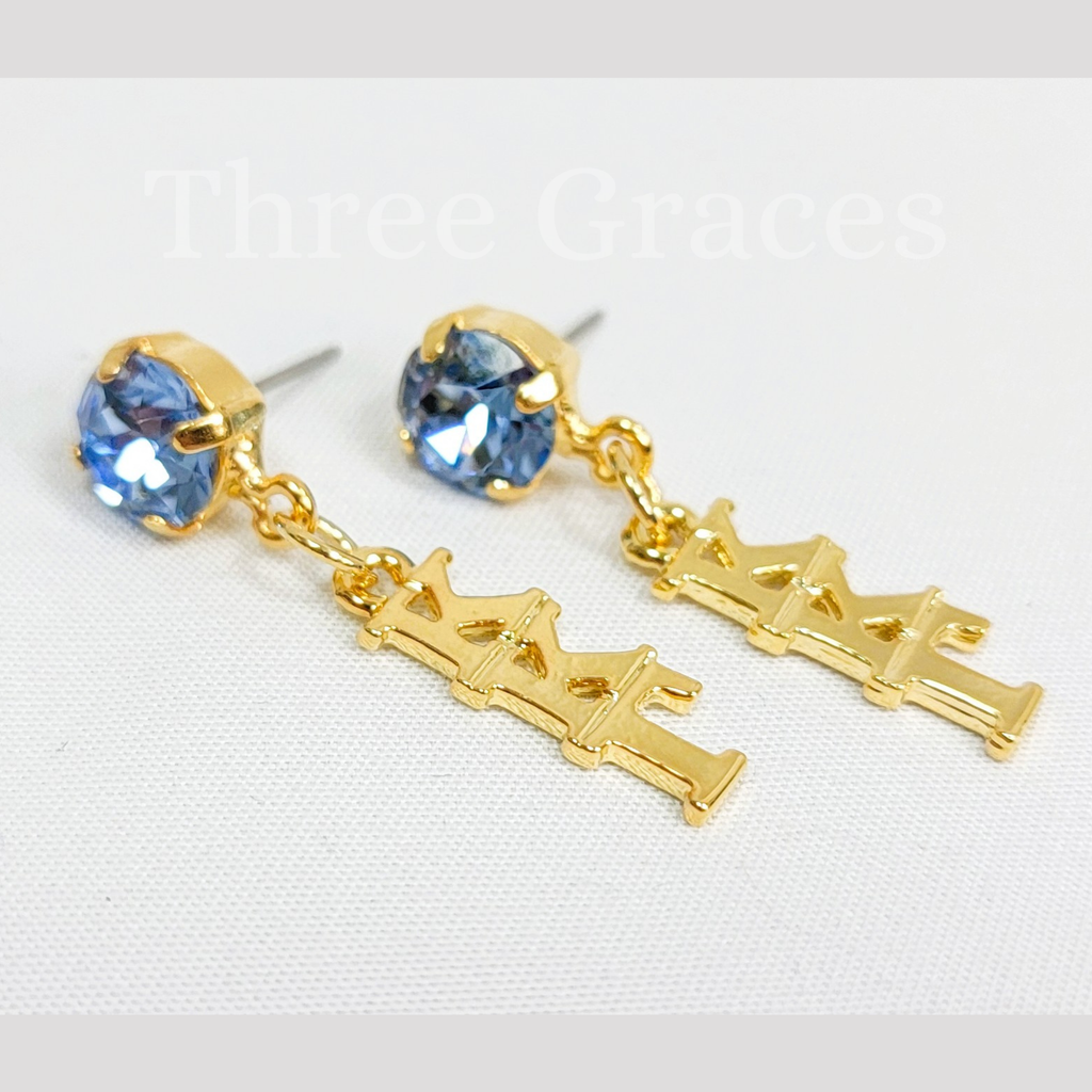 Crystal Charm Earrings - Kappa Kappa Gamma