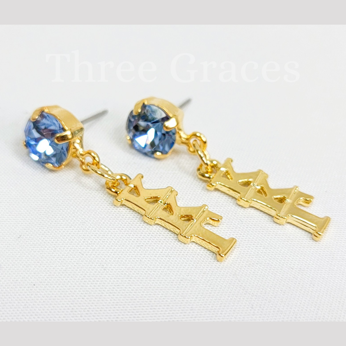 Crystal Charm Earrings - Kappa Kappa Gamma