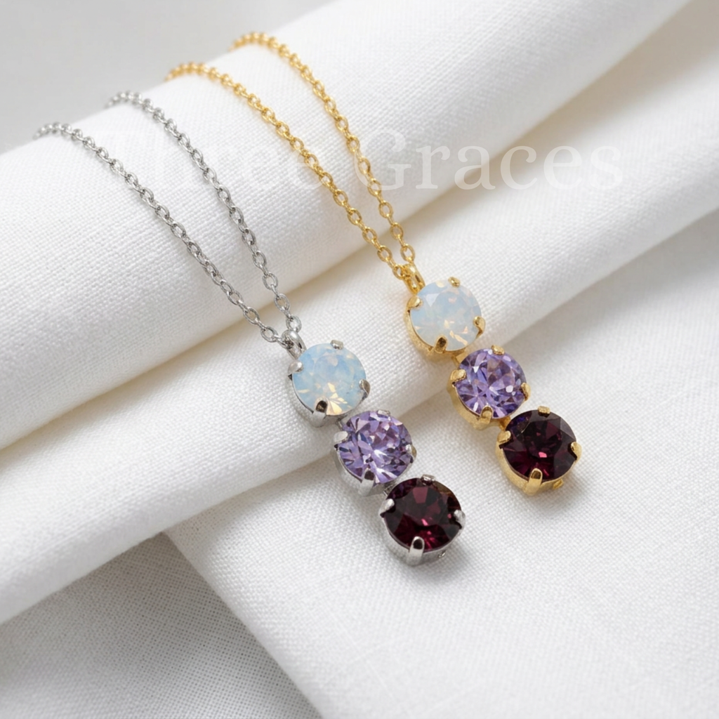 Crystal Trio Necklace - Sigma Kappa