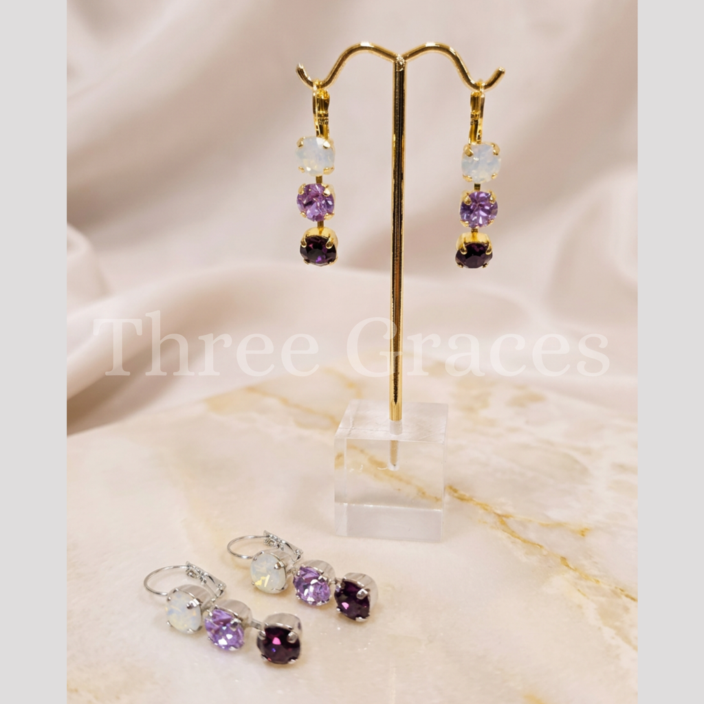 Crystal Trio Earrings - Sigma Kappa
