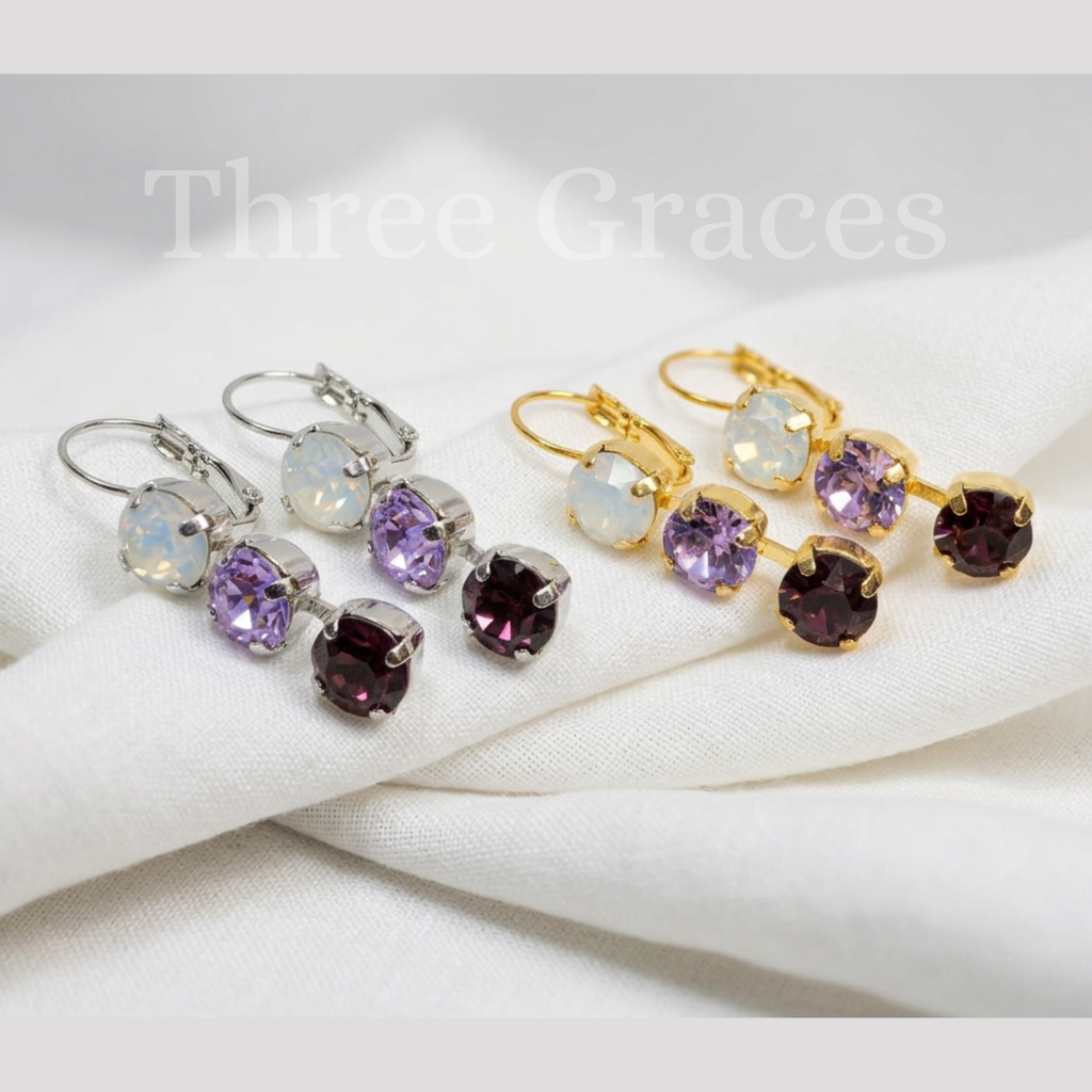Crystal Trio Earrings - Sigma Kappa